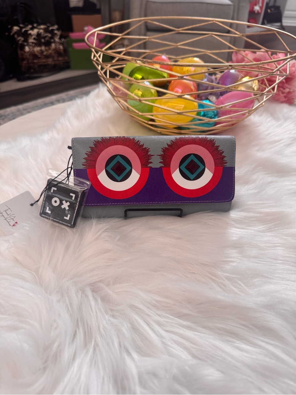 Fendi Crayon Monster Eyes Flat Pouches/Wallet